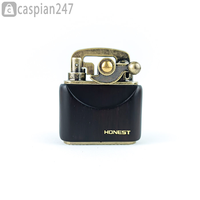 فندک اورجینال بنزینی هانست بدنه چوبی مشکی