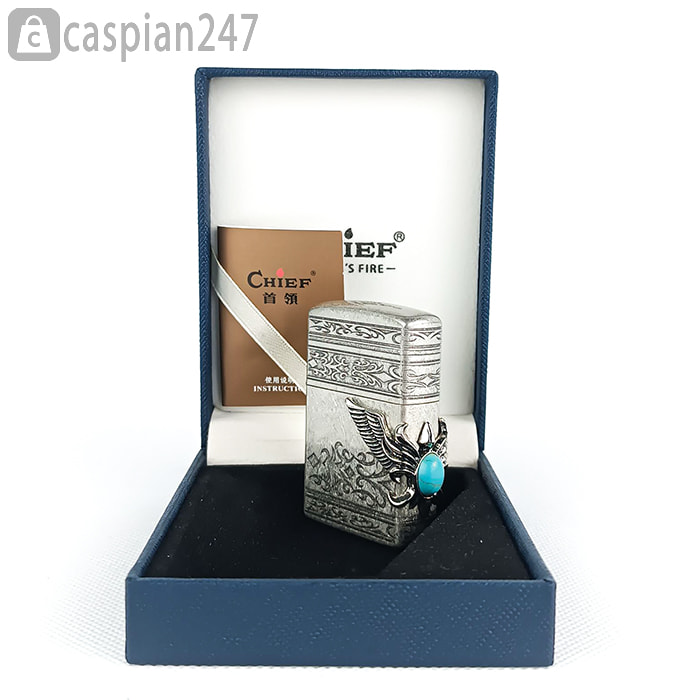 فندک اورجینال بنزینی چیف طرح سنگ فیروزه