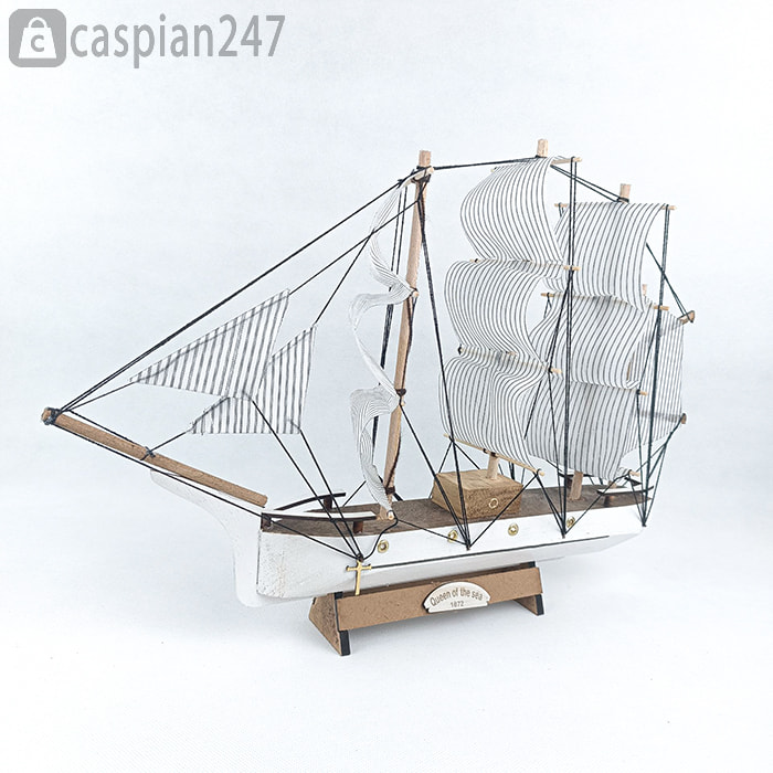 ماکت چوبی کشتی هانسل وود سفید 30 سانتی متری