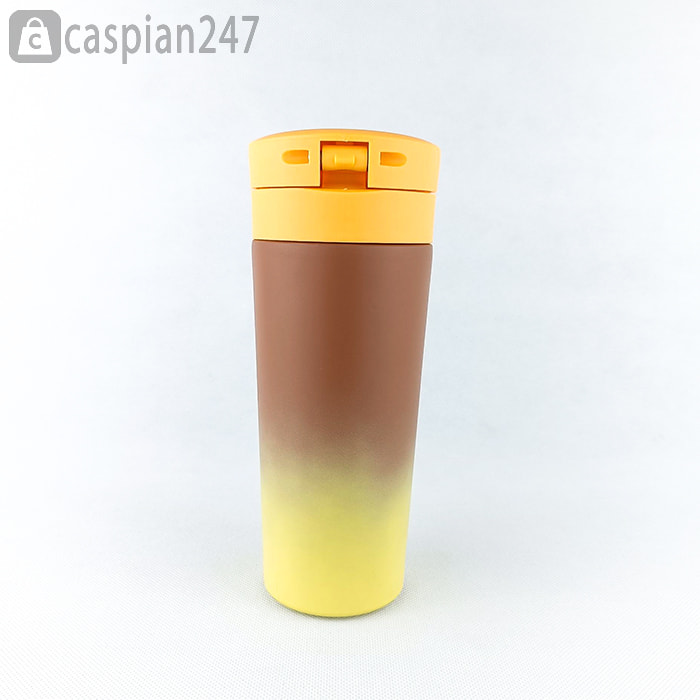 تراول ماگ دو رنگ پاستیلی 500 میلی لیتری قهوه ای